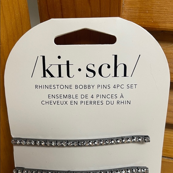 Kitsch Silver Rhinestone Bobby Pin Set (4pc) - Picture 2 of 10